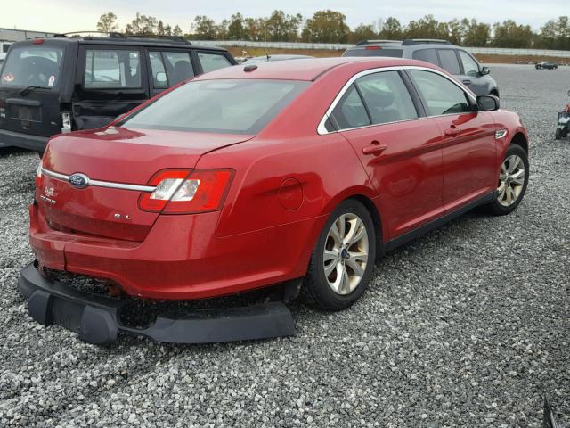 1FAHP2EW2AG112935 - 2010 FORD TAURUS SEL RED photo 4