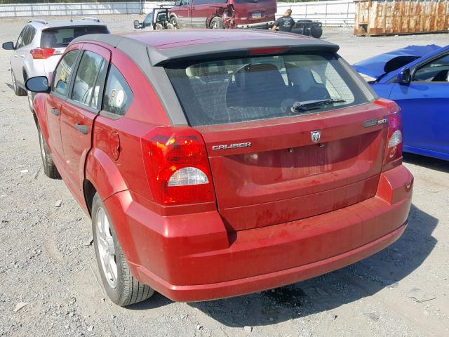 1B3HB48B07D504840 - 2007 DODGE CALIBER SX RED photo 3