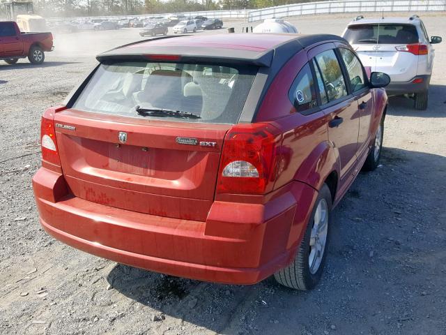 1B3HB48B07D504840 - 2007 DODGE CALIBER SX RED photo 4