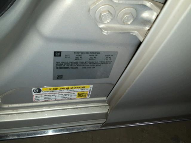1G1ZC5EB3AF203039 - 2010 CHEVROLET MALIBU 1LT GOLD photo 10