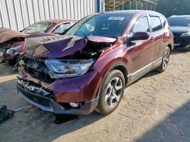 7FARW1H81JE028306 - 2018 HONDA CR-V EXL MAROON photo 2