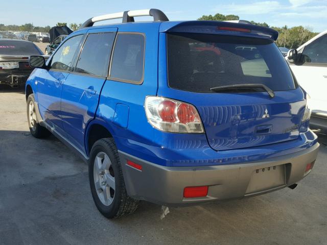 JA4LZ41GX3U040423 - 2003 MITSUBISHI OUTLANDER BLUE photo 3