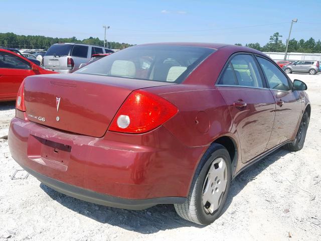 1G2ZF57B084248851 - 2008 PONTIAC G6 VALUE L RED photo 4