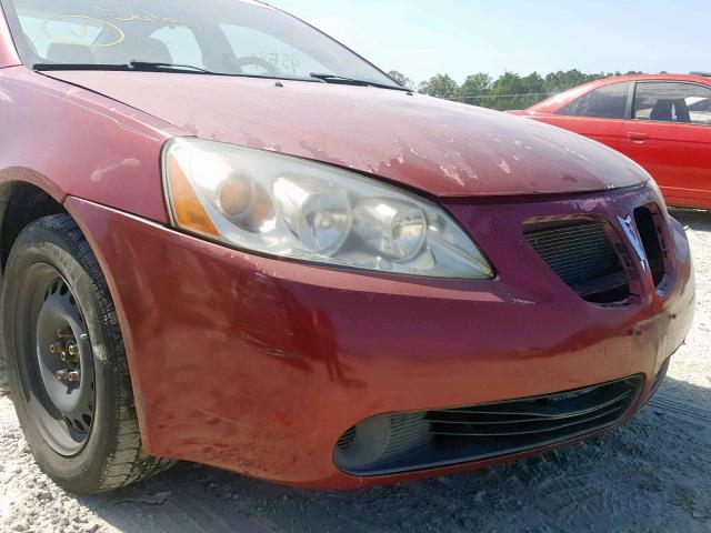 1G2ZF57B084248851 - 2008 PONTIAC G6 VALUE L RED photo 9