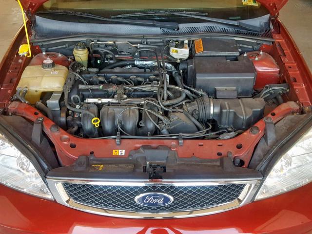 1FAFP34N55W133778 - 2005 FORD FOCUS ZX4 RED photo 7