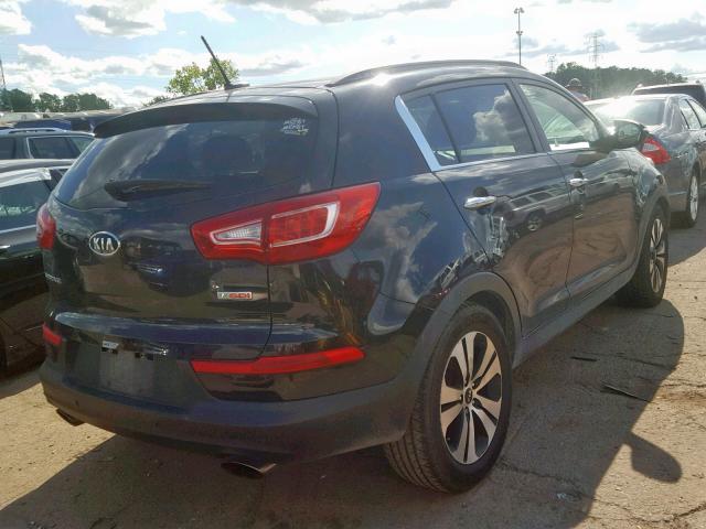 KNDPC3A68B7166786 - 2011 KIA SPORTAGE E BLACK photo 4