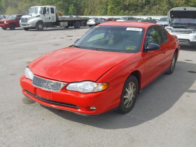 2G1WW12E519280764 - 2001 CHEVROLET MONTE CARL წითელი ფოტო 2