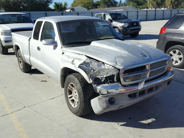 1D7GL42N44S508655 - 2004 DODGE DAKOTA SLT SILVER photo 1