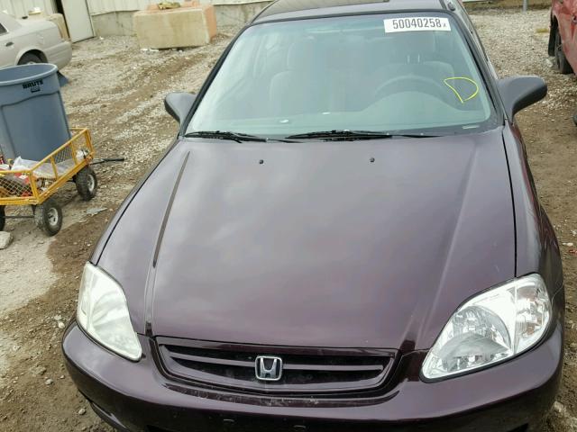 2HGEJ6420YH001207 - 2000 HONDA CIVIC CX PURPLE photo 9