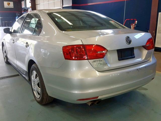 3VW1K7AJ7BM042676 - 2011 VOLKSWAGEN JETTA BASE SILVER photo 3