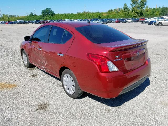 3N1CN7AP0JL801280 - 2018 NISSAN VERSA S RED photo 3