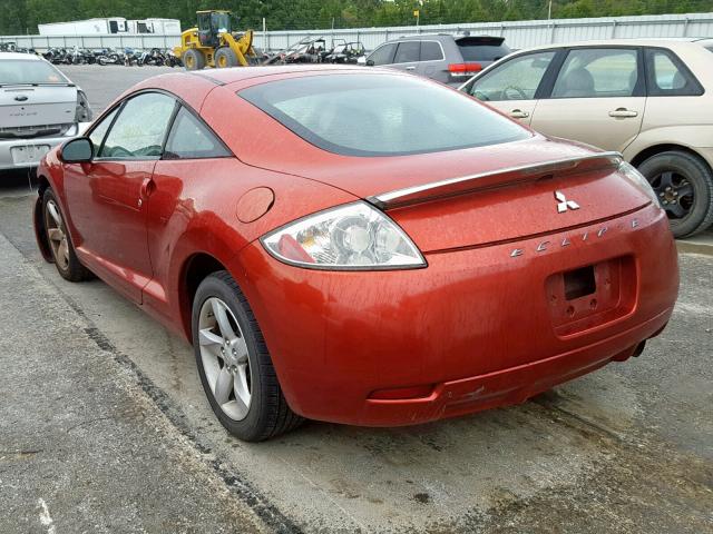 4A3AK24F48E041624 - 2008 MITSUBISHI ECLIPSE GS ORANGE photo 3