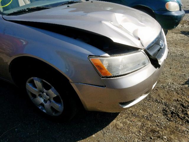 5NPET46CX6H081574 - 2006 HYUNDAI SONATA GL BEIGE photo 9