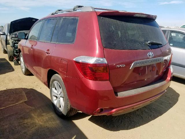 JTEES43A182031149 - 2008 TOYOTA HIGHLANDER RED photo 3