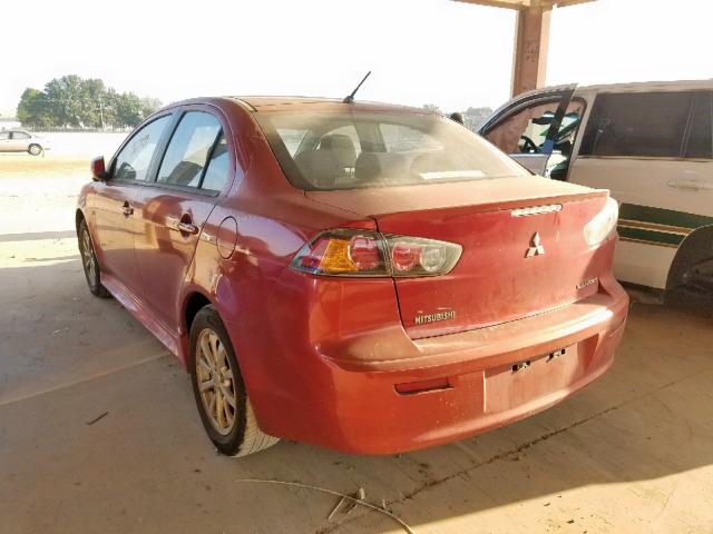 JA32U2FU5AU013483 - 2010 MITSUBISHI LANCER ES/ RED photo 3