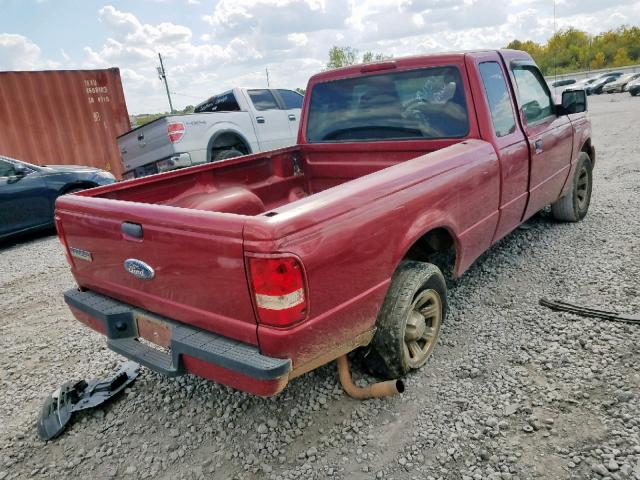 1FTYR44U37PA33072 - 2007 FORD RANGER SUP BURGUNDY photo 4