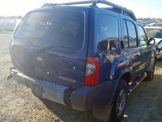 5N1ED28T91C525719 - 2001 NISSAN XTERRA XE BLUE photo 4