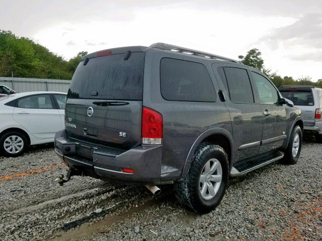 5N1BA08C38N600963 - 2008 NISSAN ARMADA SE GRAY photo 4