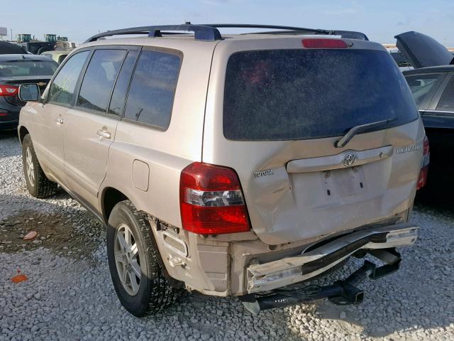 JTEGD21A340090509 - 2004 TOYOTA HIGHLANDER GOLD photo 3