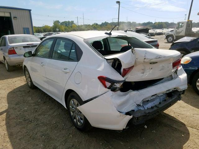 3KPA24AB0KE186901 - 2019 KIA RIO S WHITE photo 3