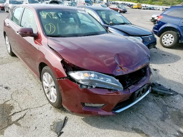 1HGCR2F83EA014277 - 2014 HONDA ACCORD EXL MAROON photo 1