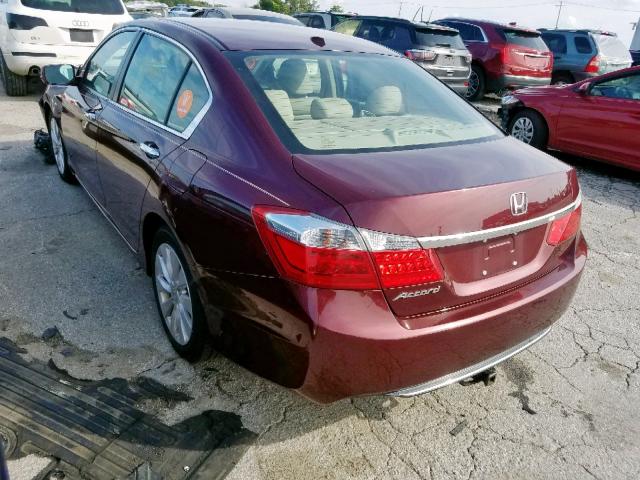 1HGCR2F83EA014277 - 2014 HONDA ACCORD EXL MAROON photo 3