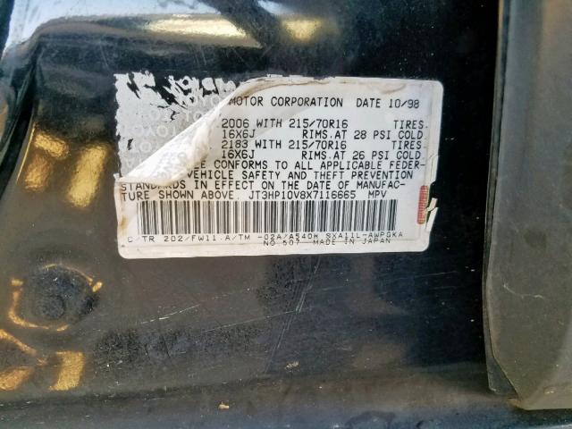 JT3HP10V8X7116665 - 1999 TOYOTA RAV4 BLACK photo 10