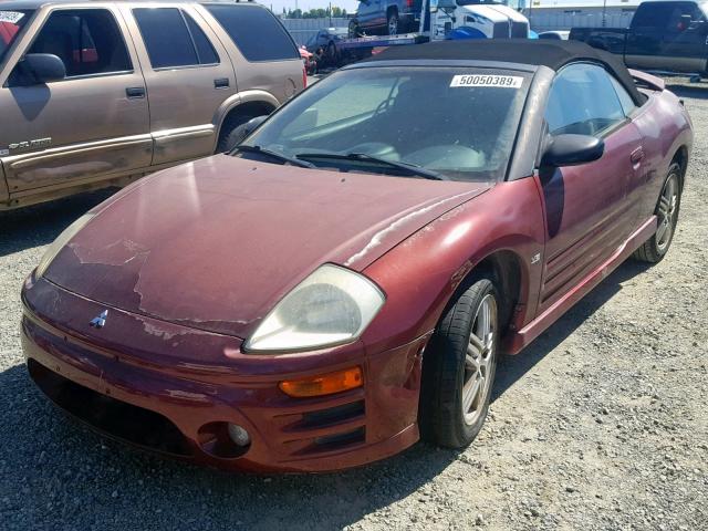 4A3AE55H23E060609 - 2003 MITSUBISHI ECLIPSE SP BURGUNDY photo 2