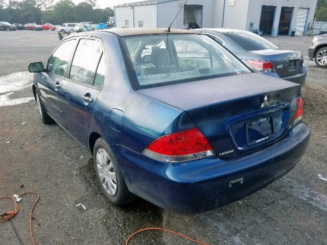 JA3AJ26E06U061171 - 2006 MITSUBISHI LANCER ES BLUE photo 3