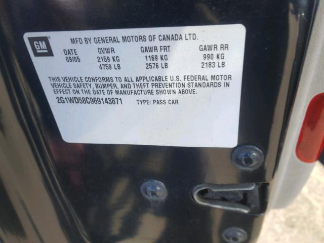 2G1WD58C969143871 - 2006 CHEVROLET IMPALA SUP 黑色 照片 10