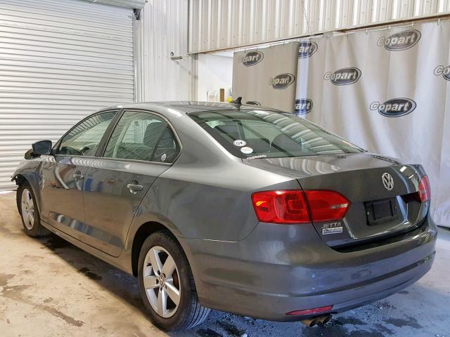 3VWLL7AJXBM069649 - 2011 VOLKSWAGEN JETTA TDI GRAY photo 3