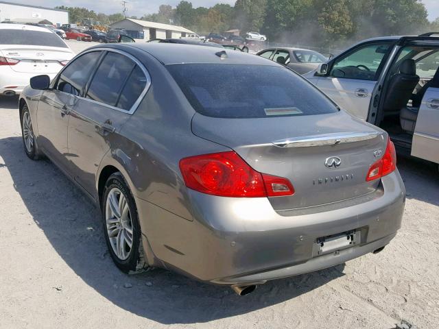 JN1CV6AP6AM405614 - 2010 INFINITI G37 BASE GRAY photo 3