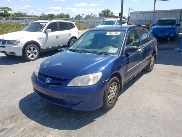 2HGES16354H593784 - 2004 HONDA CIVIC DX V BLUE photo 2