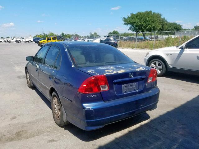 2HGES16354H593784 - 2004 HONDA CIVIC DX V BLUE photo 3