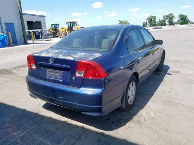 2HGES16354H593784 - 2004 HONDA CIVIC DX V BLUE photo 4