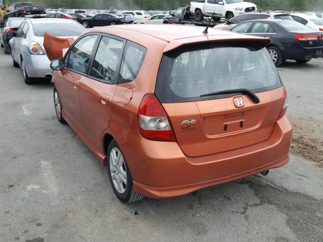 JHMGD37627S056968 - 2007 HONDA FIT S 橙色 照片 3