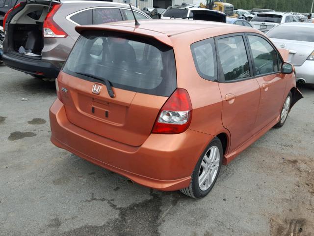 JHMGD37627S056968 - 2007 HONDA FIT S 橙色 照片 4