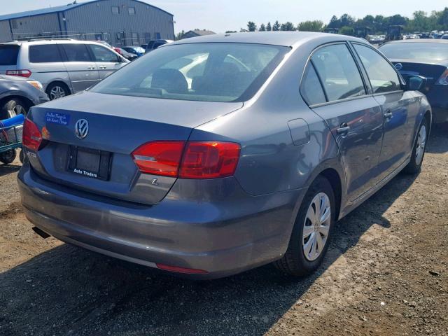 3VW2K7AJ7CM320885 - 2012 VOLKSWAGEN JETTA BASE GRAY photo 4