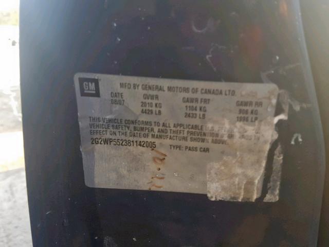 2G2WP552381142005 - 2008 PONTIAC GRAND PRIX Графитовый фото 10