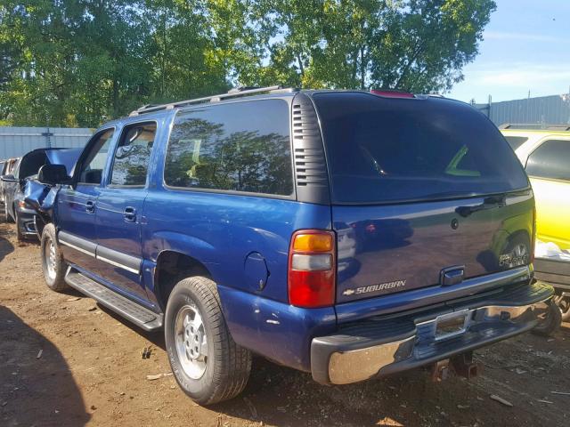 1GNFK16ZX2J206611 - 2002 CHEVROLET SUBURBAN K BLUE photo 3