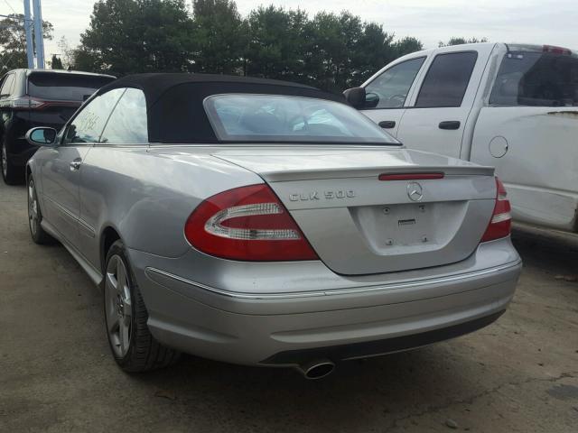 WDBTK75J15F135279 - 2005 MERCEDES-BENZ CLK 500 SILVER photo 3