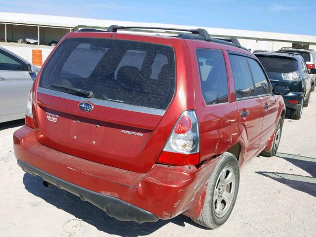 JF1SG63607H710203 - 2007 SUBARU FORESTER 2 RED photo 4