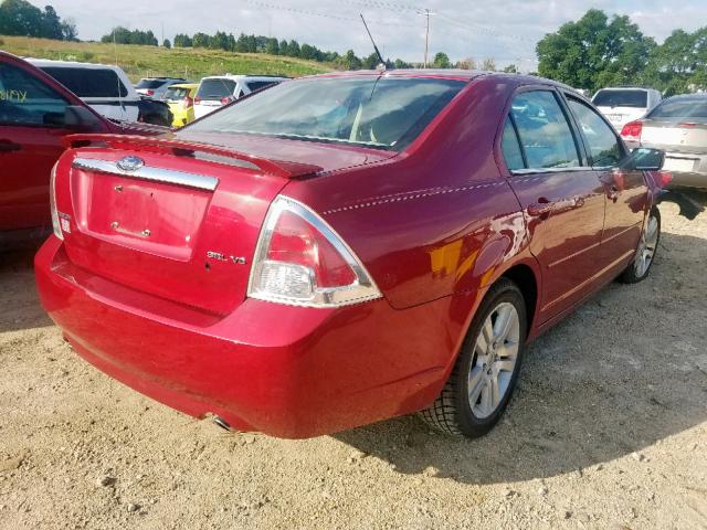 3FAHP08138R220634 - 2008 FORD FUSION SEL RED photo 4