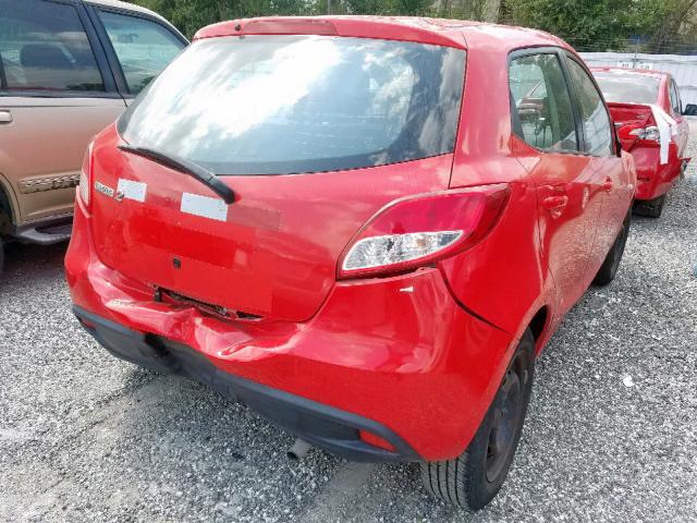 JM1DE1HYXB0130017 - 2011 MAZDA MAZDA2 RED photo 4