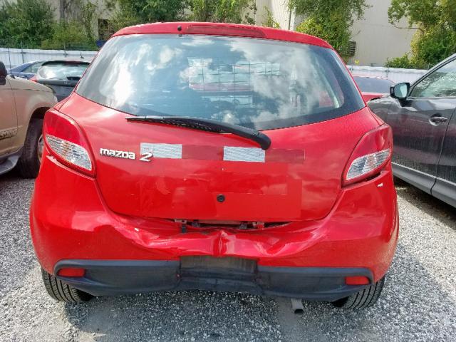 JM1DE1HYXB0130017 - 2011 MAZDA MAZDA2 RED photo 9