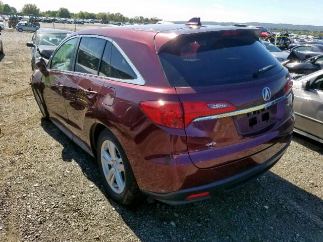 5J8TB4H56DL008026 - 2013 ACURA RDX TECHNO MAROON photo 3