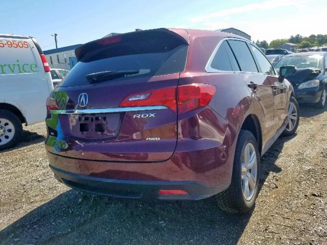 5J8TB4H56DL008026 - 2013 ACURA RDX TECHNO MAROON photo 4