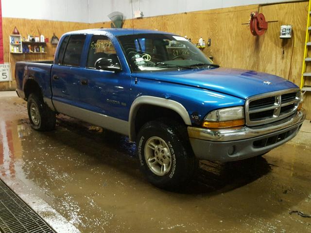 1B7GG2AN4YS752882 - 2000 DODGE DAKOTA QUA BLUE photo 1