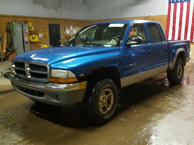 1B7GG2AN4YS752882 - 2000 DODGE DAKOTA QUA BLUE photo 2