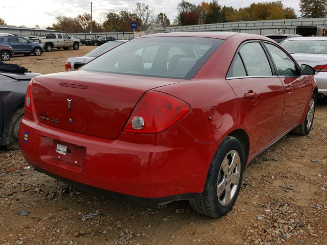 1G2ZF58B374264359 - 2007 PONTIAC G6 VALUE L RED photo 4